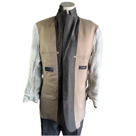 Hugo Boss Guabello Super 130s Men 2pc Suit 40S 32x30 Pinstripe Rossellini Cinema - Picture 9 of 16